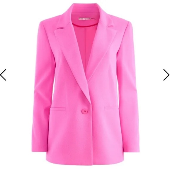 New Alice and Olivia French Rose Pink Denny Notch Collar Blazer Size 8 NWT - Picture 2 of 8